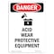 Signmission OSHA Danger Sign, Acid Wear Protective, 10in X 7in Rigid Plastic, 10" H, 7" W, Portrait OS-DS-P-710-V-1021 - alternate 1